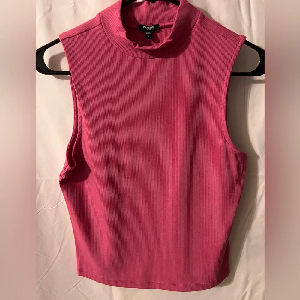 Express Fuchsia Ribbed Tank Top - Picture 1 of 4